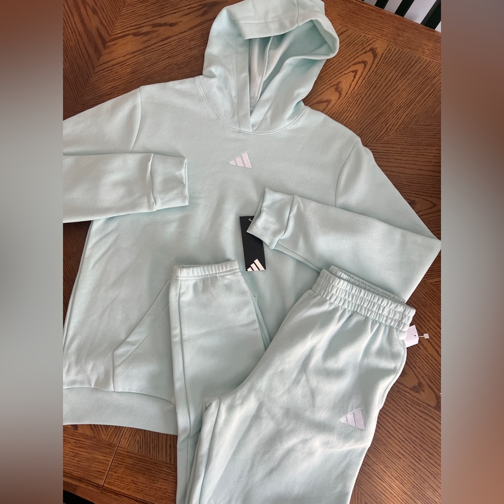 Adidas girls youth XL matching jogger hoodie set